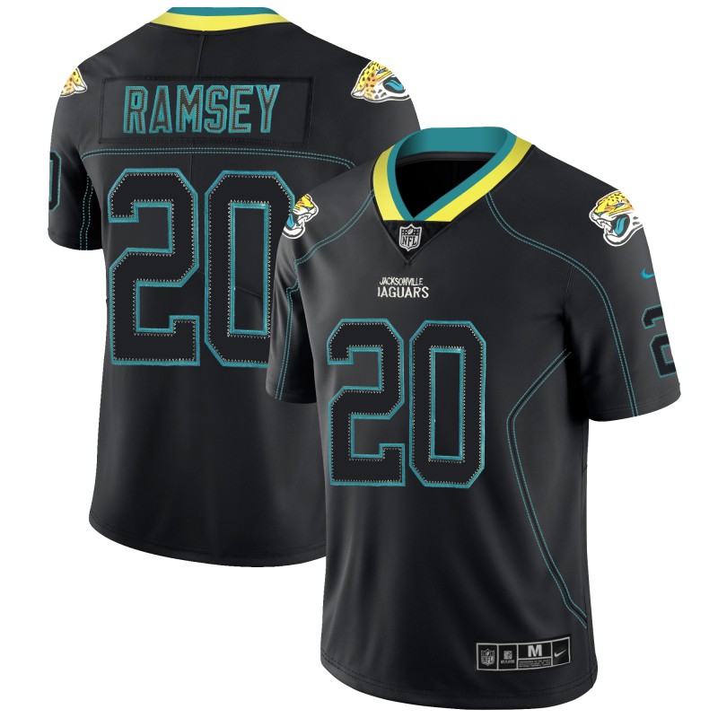 Men's Jaguars #20 Jalen Ramsey NFL 2018 Lights Out Black Color Rush Limited Stitched Jersey